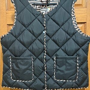 Coco + Carmen Black Quilted Vest